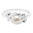 3.25 CT Designer Freshwater Pearl Engagement Ring with Diamond Freshwater Pearl - ( AAA ) - Quality - Rosec Jewels