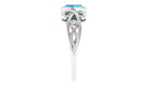 Cushion Cut Swiss Blue Topaz Vintage Solitaire Ring in Bezel Setting Swiss Blue Topaz - ( AAA ) - Quality - Rosec Jewels