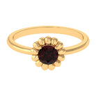 Round Cut Solitaire Garnet Flower Ring Garnet - ( AAA ) - Quality - Rosec Jewels