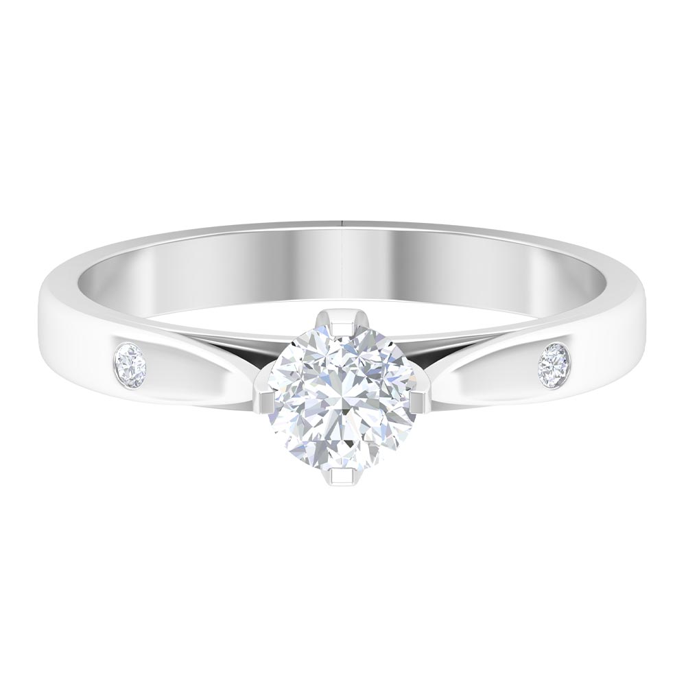 Lab Grown Diamond Solitaire Promise Ring Lab Grown Diamond - ( EF-VS ) - Color and Clarity - Rosec Jewels