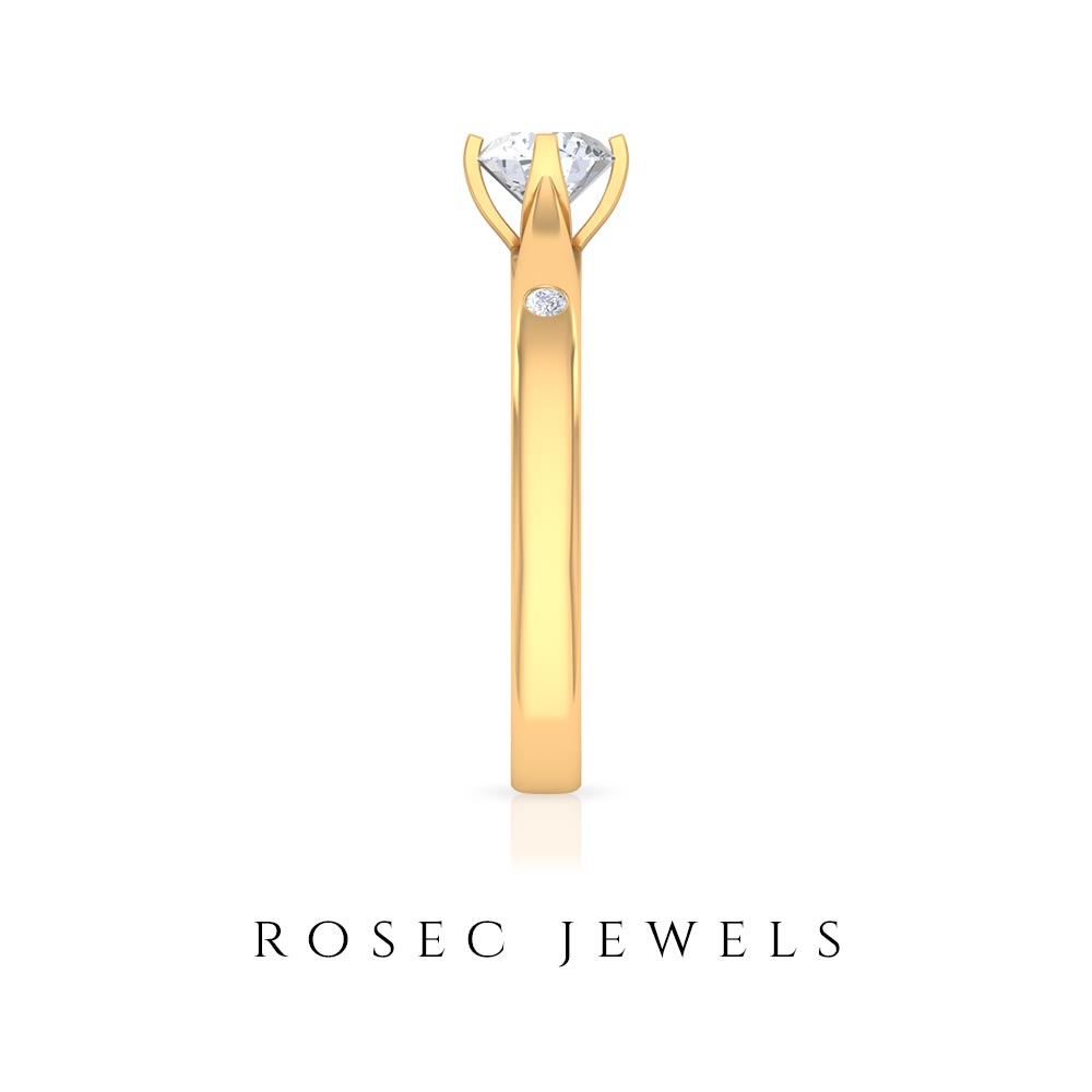 Lab Grown Diamond Solitaire Promise Ring Lab Grown Diamond - ( EF-VS ) - Color and Clarity - Rosec Jewels