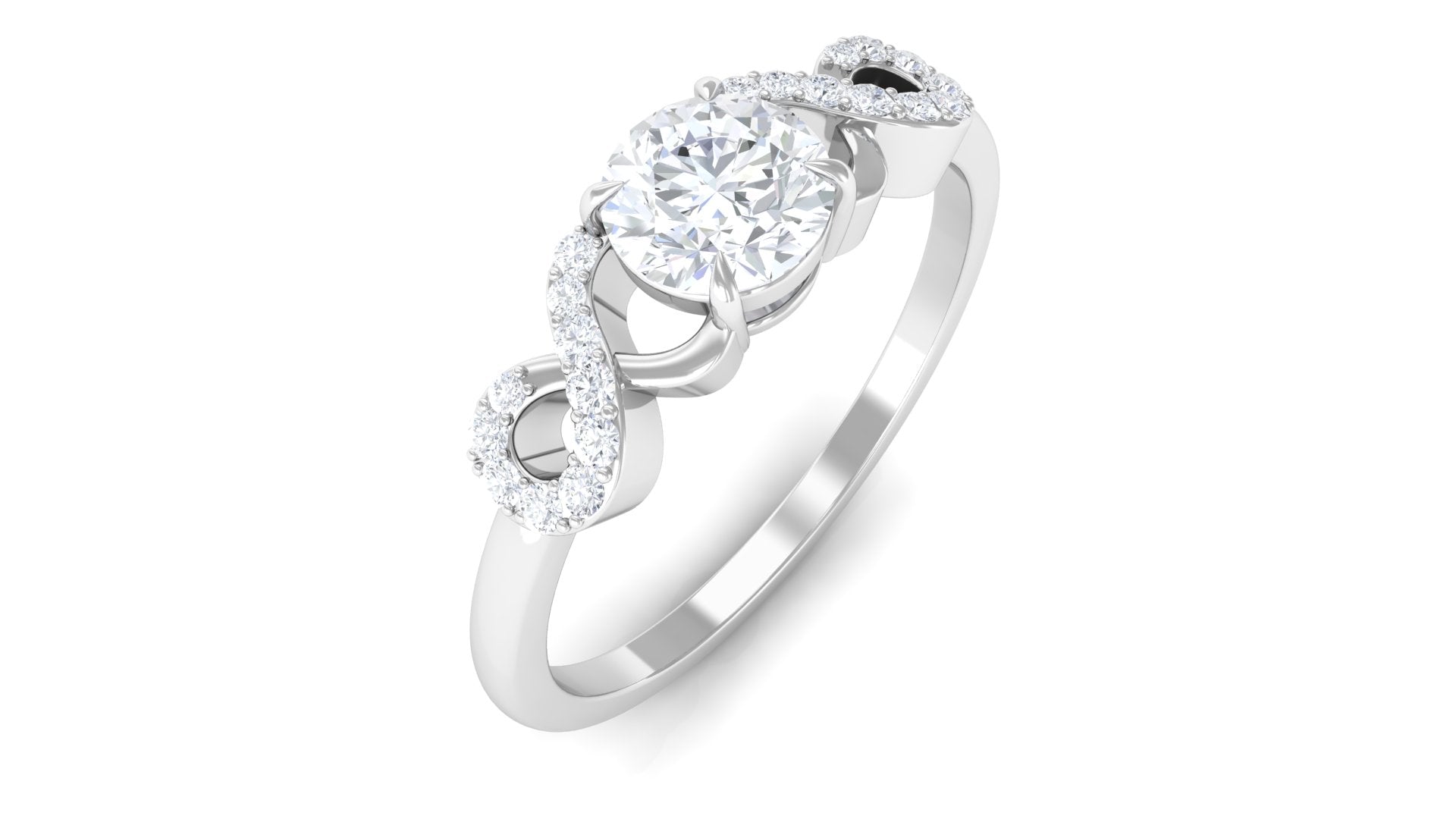 Lab Grown Diamond Criss Cross Promise Ring Lab Grown Diamond - ( EF-VS ) - Color and Clarity - Rosec Jewels