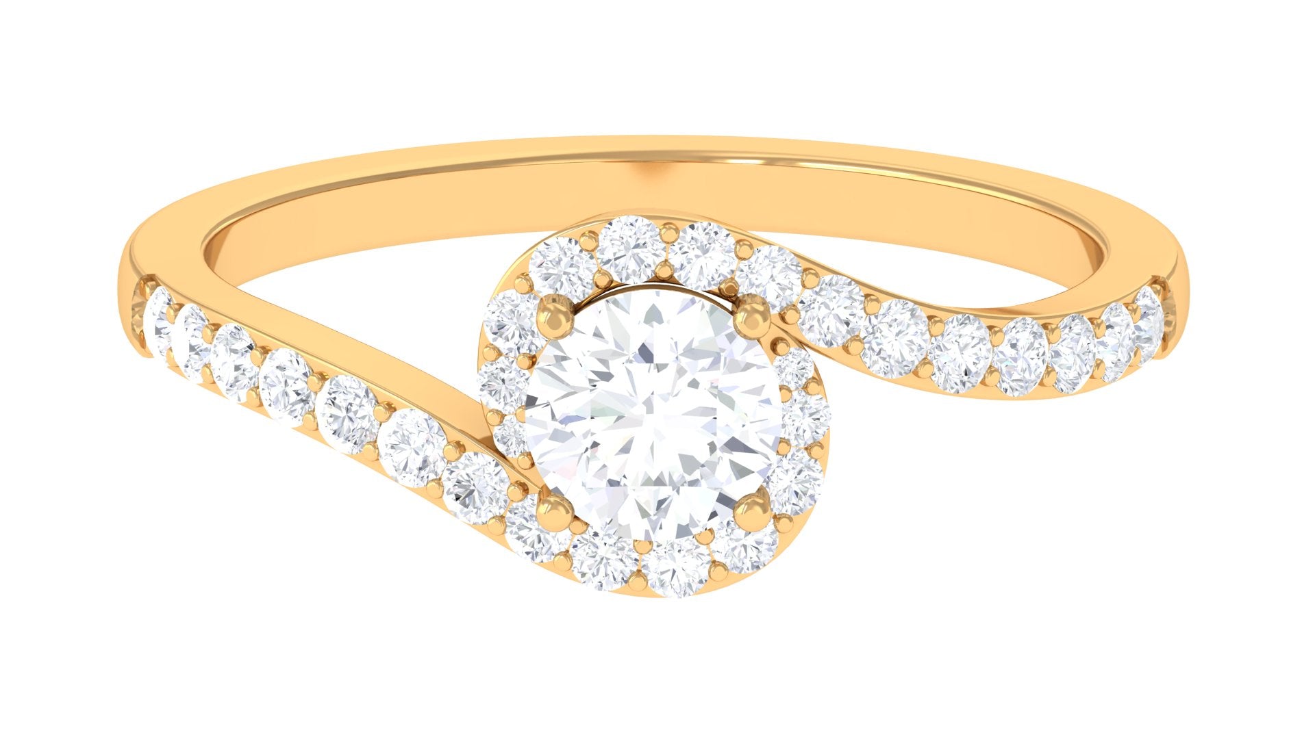 Lab Grown Diamond Bypass Engagement Ring Lab Grown Diamond - ( EF-VS ) - Color and Clarity - Rosec Jewels