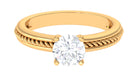 Round Lab Grown Diamond Solitaire Twisted Rope Ring Lab Grown Diamond - ( EF-VS ) - Color and Clarity - Rosec Jewels