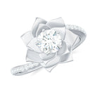 Lab Grown Diamond Nature Inspired Floral Bypass Ring Lab Grown Diamond - ( EF-VS ) - Color and Clarity - Rosec Jewels