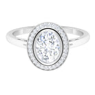Classic Lab Grown Diamond Engagement Ring with Halo Lab Grown Diamond - ( EF-VS ) - Color and Clarity - Rosec Jewels