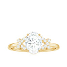 Oval Shape Lab Grown Diamond Solitaire Ring in Split Shank Lab Grown Diamond - ( EF-VS ) - Color and Clarity - Rosec Jewels