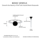 2 CT Created Black Diamond Solitaire Ring with Side Stones Lab Created Black Diamond - ( AAAA ) - Quality - Rosec Jewels