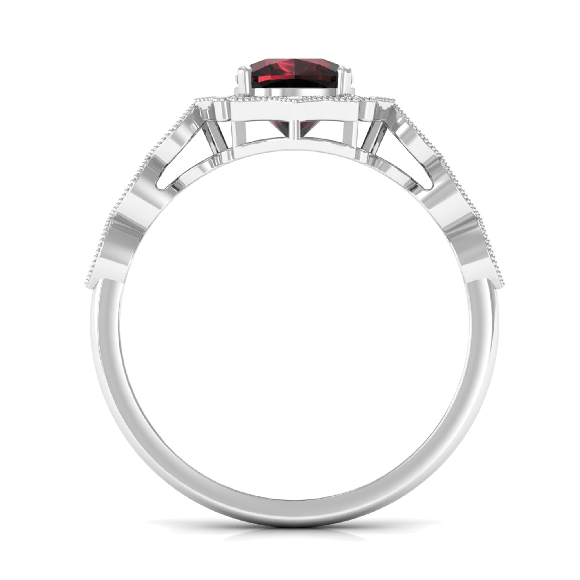 5 CT Oval Shape Garnet Eternity Ring in Shared Prong Setting Garnet - ( AAA ) - Quality - Rosec Jewels