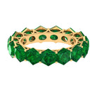 Hexagon Cut Created Emerald Full Eternity Band Ring Lab Created Emerald - ( AAAA ) - Quality - Rosec Jewels