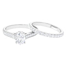 Certified Moissanite Wedding Ring Set Moissanite - ( D-VS1 ) - Color and Clarity - Rosec Jewels