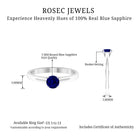 Natural Blue Sapphire Solitaire Ring in Basket Setting Blue Sapphire - ( AAA ) - Quality - Rosec Jewels