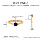 Natural Blue Sapphire Solitaire Ring in Basket Setting Blue Sapphire - ( AAA ) - Quality - Rosec Jewels