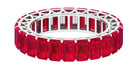 Rosec Jewels-Emerald Cut Lab Grown Ruby Full Eternity Wide Band Ring