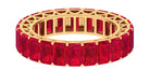 Rosec Jewels-Emerald Cut Lab Grown Ruby Full Eternity Wide Band Ring