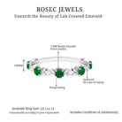 Floral Inspired Lab Grown Emerald and Diamond Half Eternity Ring Lab Created Emerald - ( AAAA ) - Quality - Rosec Jewels