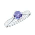 Floral Set Tanzanite Solitaire Ring with Diamond Tanzanite - ( AAA ) - Quality - Rosec Jewels