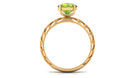 8 MM Round Peridot Solitaire Gold Cut Work Ring in Prong Setting Peridot - ( AAA ) - Quality - Rosec Jewels