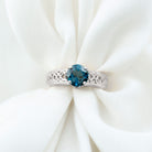 1.50 CT London Blue Topaz Celtic Solitaire Band with Diamond London Blue Topaz - ( AAA ) - Quality - Rosec Jewels