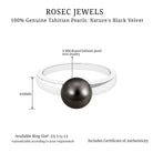 4.50 CT Tahitian Pearl Solitaire with Simple Gold Ring Tahitian pearl - ( AAA ) - Quality - Rosec Jewels