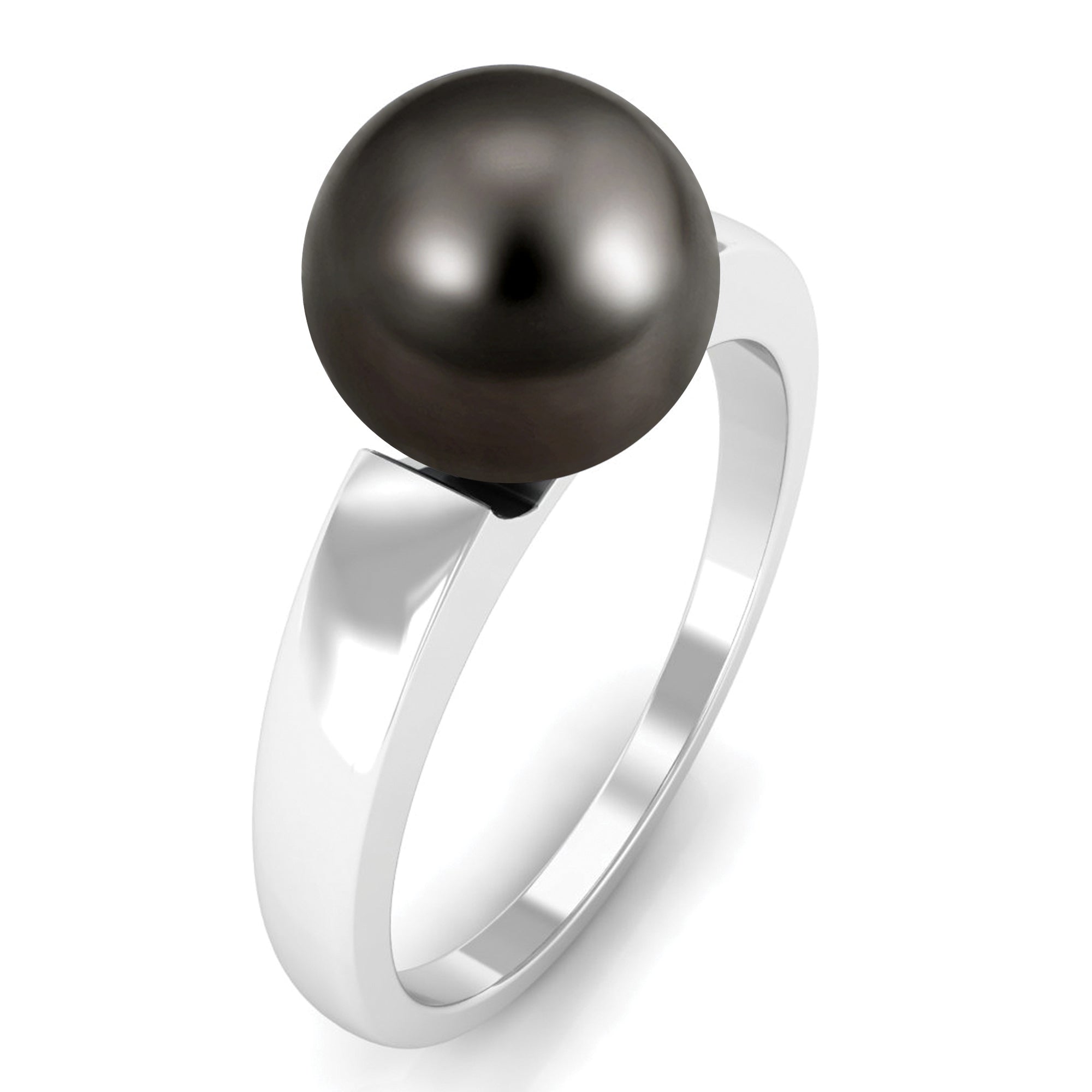 4.50 CT Tahitian Pearl Solitaire with Simple Gold Ring Tahitian pearl - ( AAA ) - Quality - Rosec Jewels