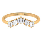 1/2 CT Baguette and Round Cut Moissanite Chevron Stackable Ring Moissanite - ( D-VS1 ) - Color and Clarity - Rosec Jewels