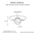 Certified Moissanite Halo Engagement Ring Moissanite - ( D-VS1 ) - Color and Clarity - Rosec Jewels