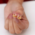 1.75 CT Lab Created Ruby Full Eternity Ring with Diamond Lab Created Ruby - ( AAAA ) - Quality - Rosec Jewels