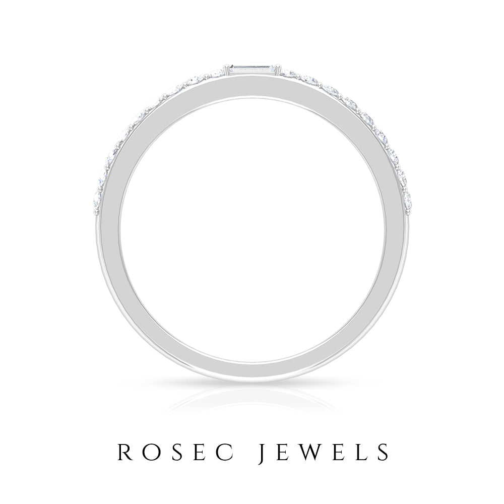 Real Diamond Half Eternity Ring Diamond - ( HI-SI ) - Color and Clarity - Rosec Jewels