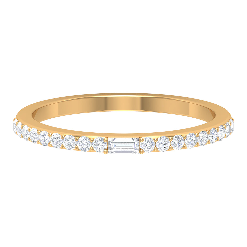 Real Diamond Half Eternity Ring Diamond - ( HI-SI ) - Color and Clarity - Rosec Jewels