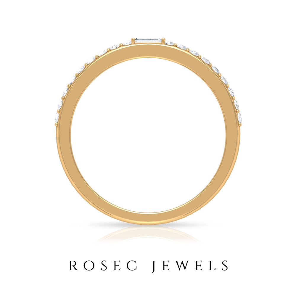 Real Diamond Half Eternity Ring Diamond - ( HI-SI ) - Color and Clarity - Rosec Jewels