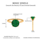 Simple Round Lab Grown Emerald Solitaire Engagement Ring Lab Created Emerald - ( AAAA ) - Quality - Rosec Jewels