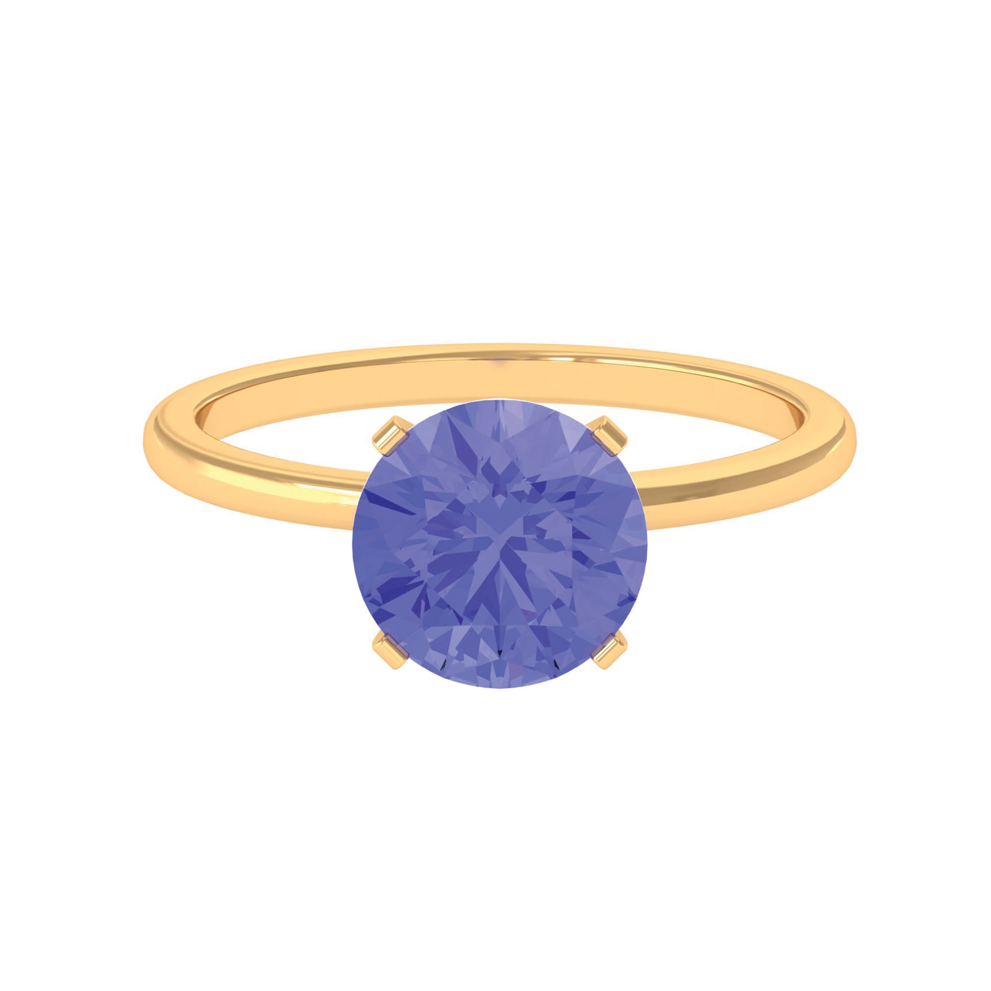 Round Tanzanite Solitaire Engagement Ring Tanzanite - ( AAA ) - Quality - Rosec Jewels