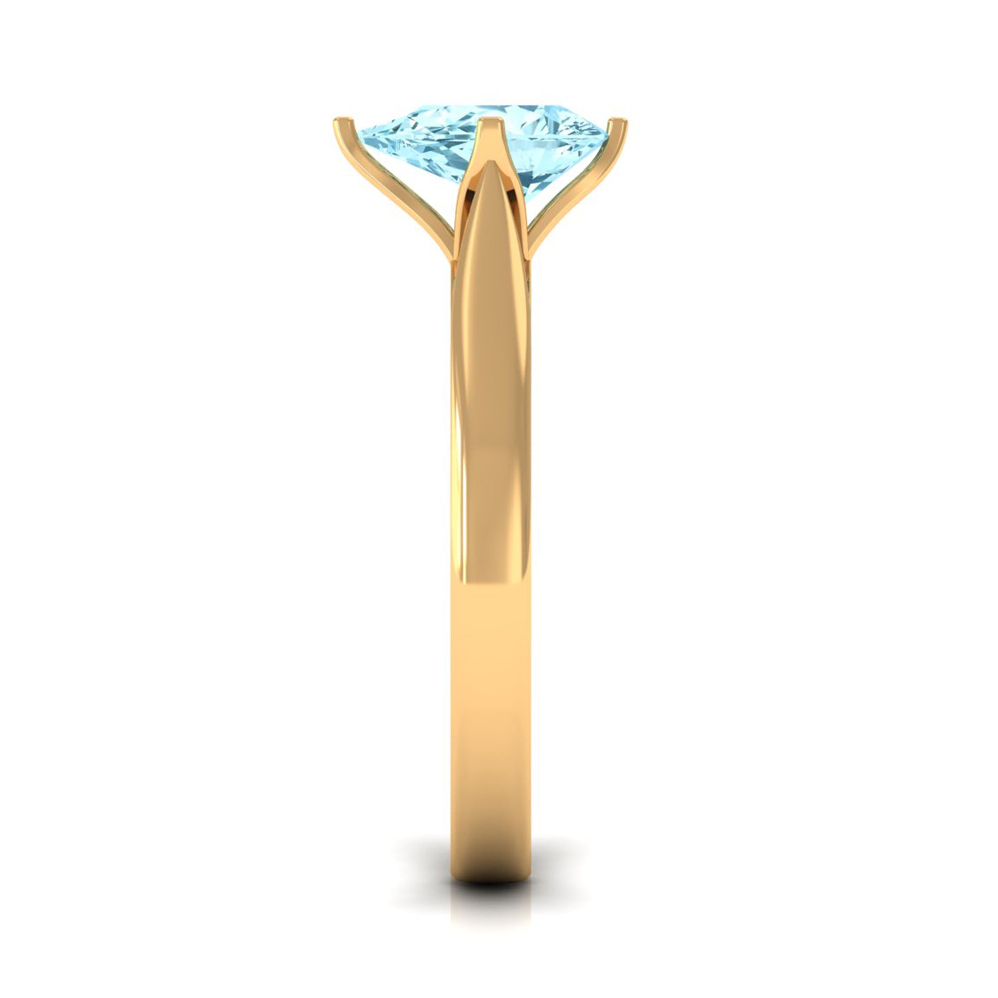 Teardrop Solitaire Ring with Aquamarine Aquamarine - ( AAA ) - Quality - Rosec Jewels