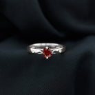 5 MM Natural Round Garnet Solitaire Promise Ring Garnet - ( AAA ) - Quality - Rosec Jewels