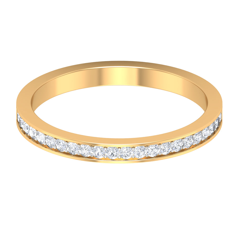 Diamond Stackable Half Eternity Ring Diamond - ( HI-SI ) - Color and Clarity - Rosec Jewels