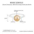 Bead Set South Sea Pearl Solitaire Ring with Diamond South Sea Pearl - ( AAA ) - Quality - Rosec Jewels