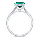 Solitaire Promise Ring with 2 CT Lab Created Emerald and Diamond Lab Created Emerald - ( AAAA ) - Quality - Rosec Jewels