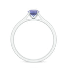 Engagement Ring with Tanzanite and Diamond Side Stones Tanzanite - ( AAA ) - Quality - Rosec Jewels