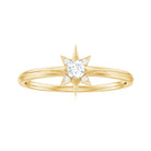 Real Diamond Sunburst Promise Ring in Gold Diamond - ( HI-SI ) - Color and Clarity - Rosec Jewels