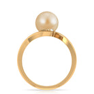 Golden South Sea Pearl Bypass Engagement Ring with Diamond South Sea Pearl - ( AAA ) - Quality - Rosec Jewels