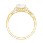 Cushion Cut Moissanite Solitaire Infinity Ring in Gold Moissanite - ( D-VS1 ) - Color and Clarity - Rosec Jewels