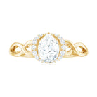 Pear Shaped Moissanite Solitaire Infinity Ring in Gold Moissanite - ( D-VS1 ) - Color and Clarity - Rosec Jewels