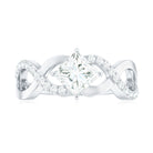 Princess Cut Certified Moissanite Infinity Style Engagement Ring Moissanite - ( D-VS1 ) - Color and Clarity - Rosec Jewels