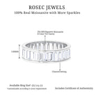 Baguette Shape Moissanite Wedding Band Moissanite - ( D-VS1 ) - Color and Clarity - Rosec Jewels