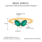 Pear Shape Emerald and Diamond Cluster Promise Ring Emerald - ( AAA ) - Quality - Rosec Jewels