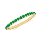 0.50 CT Round Cut Emerald Full Eternity Stackable Ring Emerald - ( AAA ) - Quality - Rosec Jewels