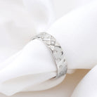 Two Tone Cross Wedding Band with Moissanite Moissanite - ( D-VS1 ) - Color and Clarity - Rosec Jewels