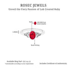 Oval Shape Lab Grown Ruby Solitaire Celtic Knot Ring Lab Created Ruby - ( AAAA ) - Quality - Rosec Jewels