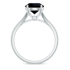 2 CT Black Onyx Solitaire Ring with Hidden Moissanite in Split Shank Black Onyx - ( AAA ) - Quality - Rosec Jewels